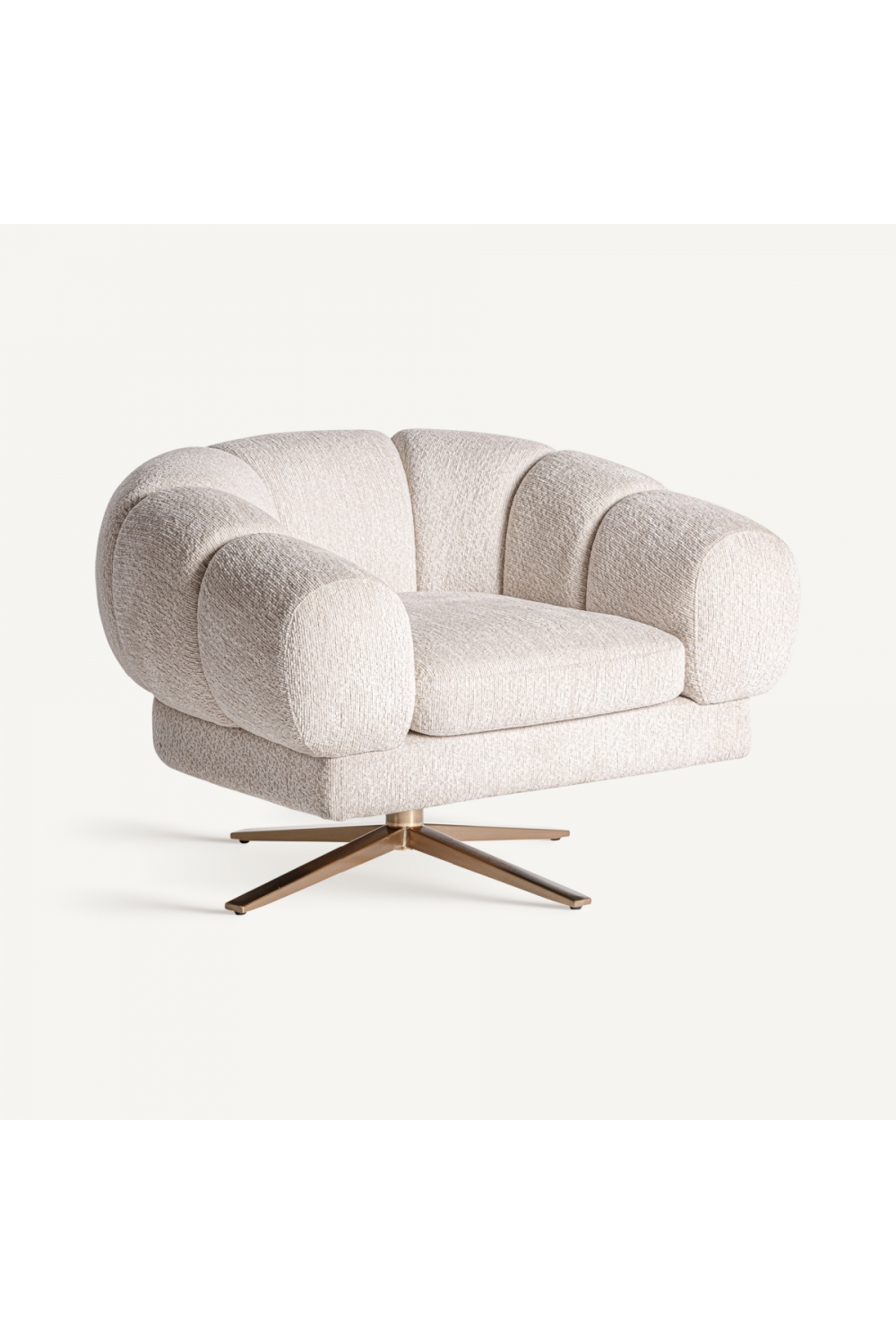 White Velvet Chunky Armchair | Oroa.com