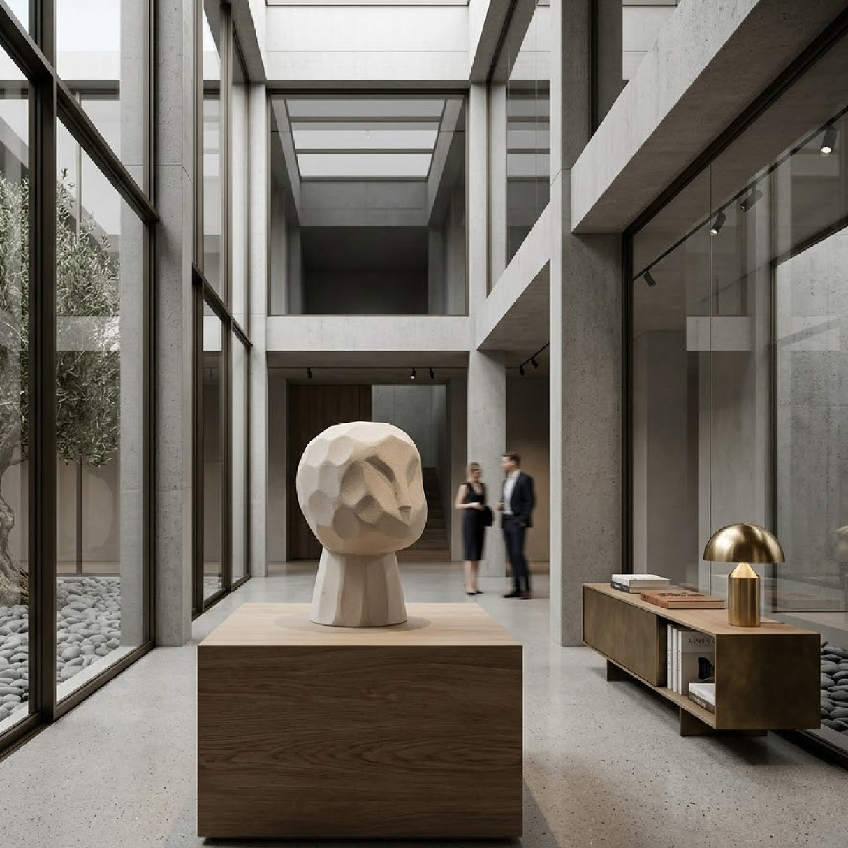Gray Marble Contemporary Sculpture | Oroa.com