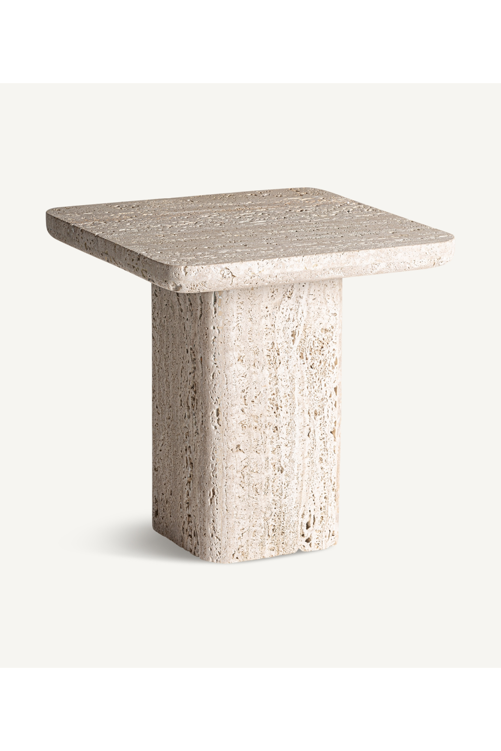 White Travertine Side Table | Oroa.com
