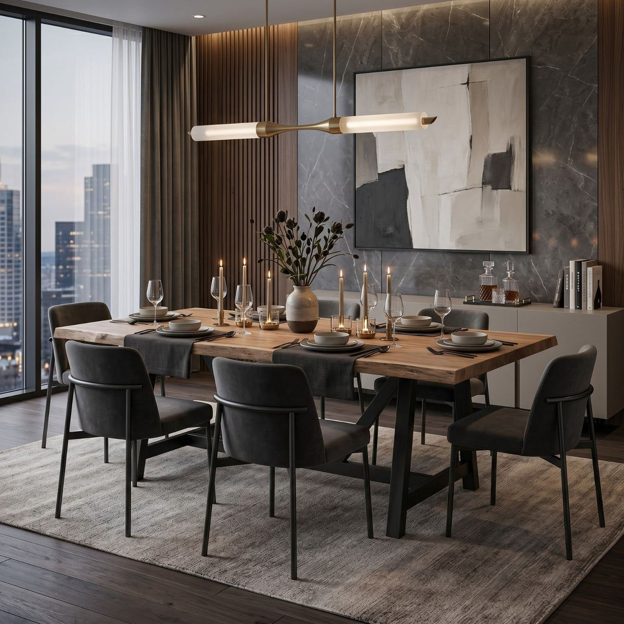 Modern European furniture - Black Leg Wooden Dining Table - www.oroa.com | Oroa.com