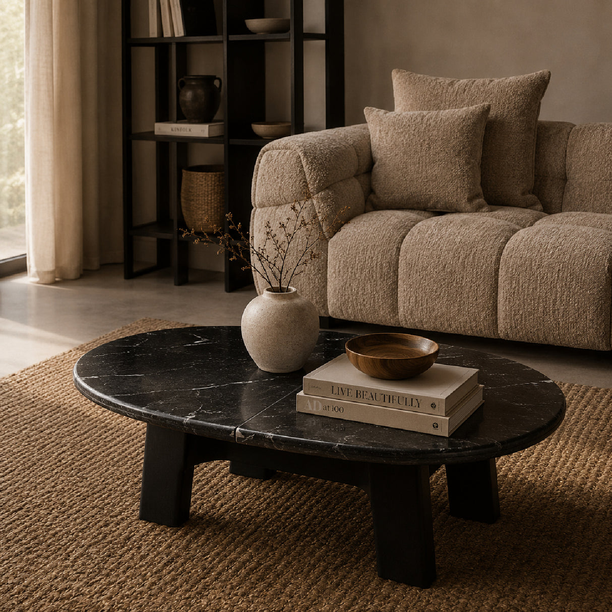 Modern European furniture - Black Oak Round Coffee Table - www.oroa.com | Oroa.com