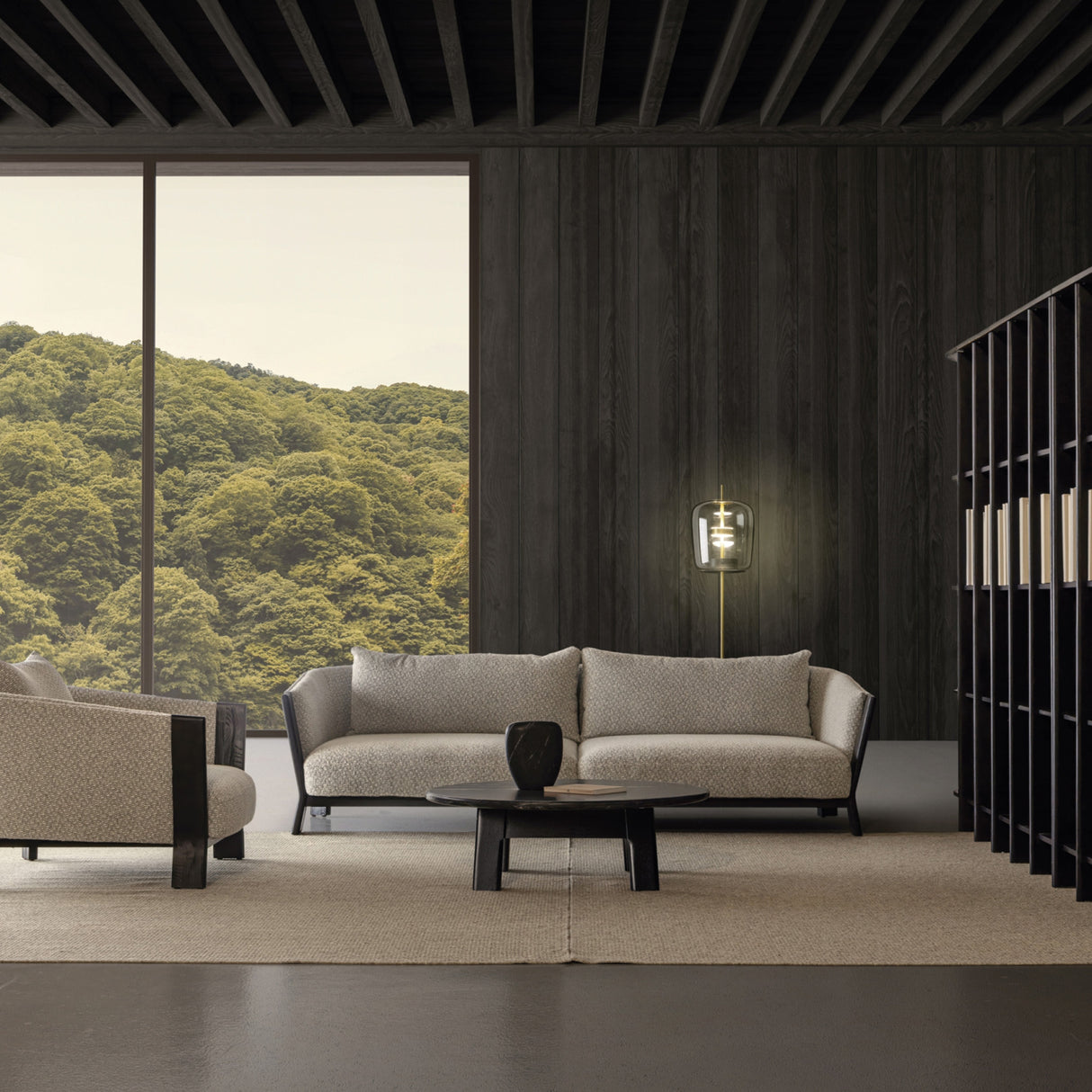 Modern European furniture - Black Oak Round Coffee Table - www.oroa.com | Oroa.com