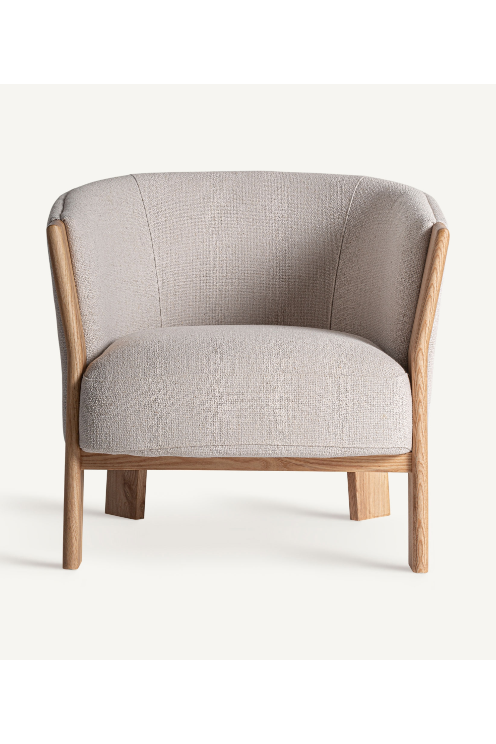 Oak Framed Beige Armchair | Oroa.com