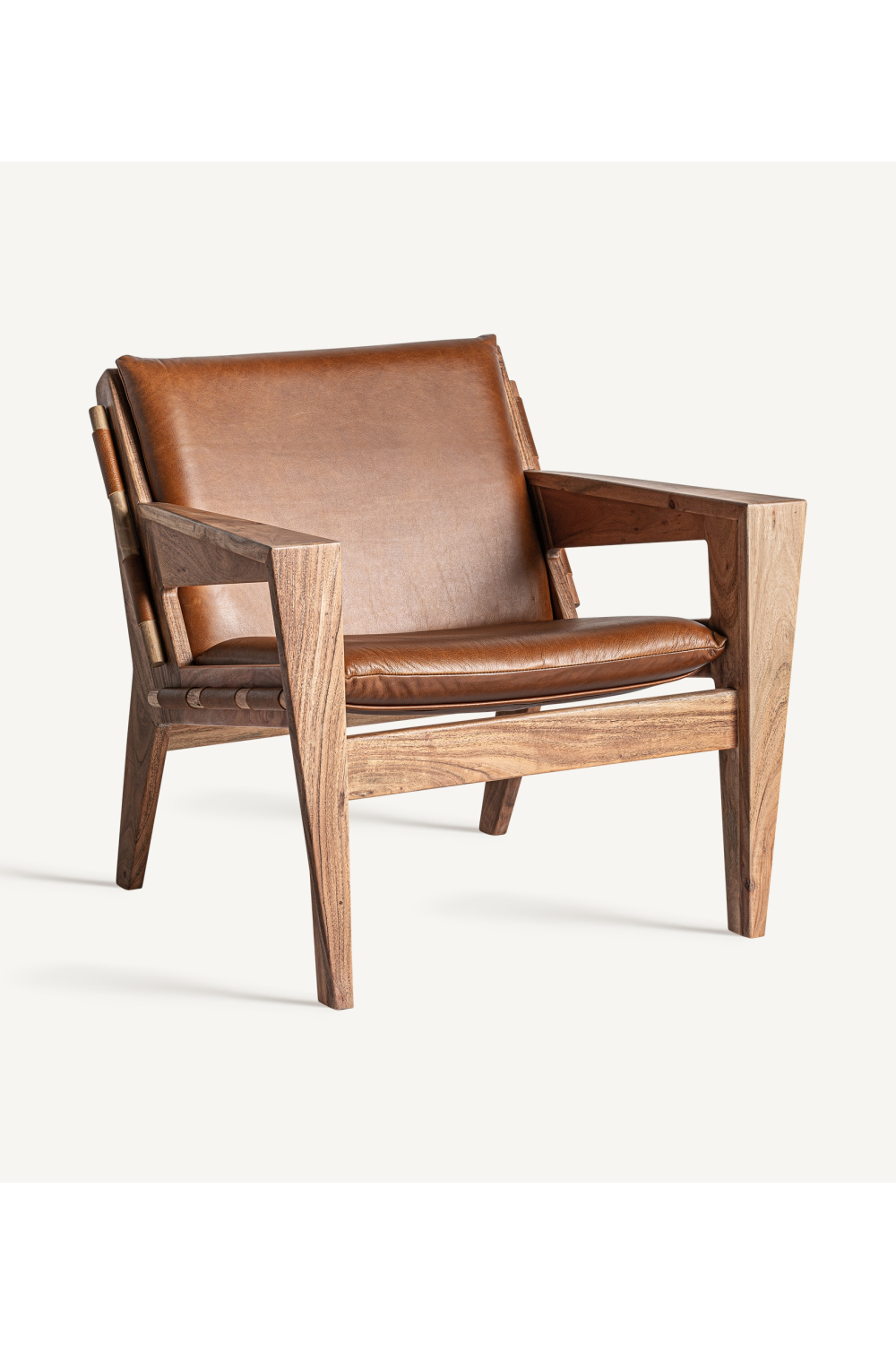 Acacia Framed Leather Armchair | Oroa.com