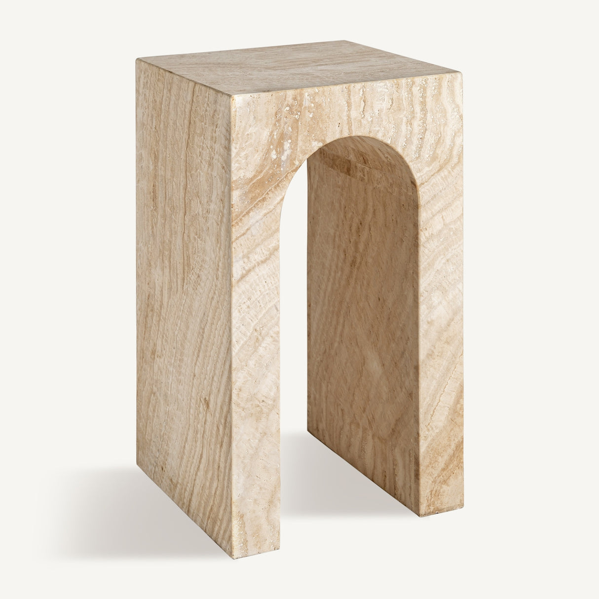 Modern European furniture - Travertine Arc Side Table - www.oroa.com | Oroa.com