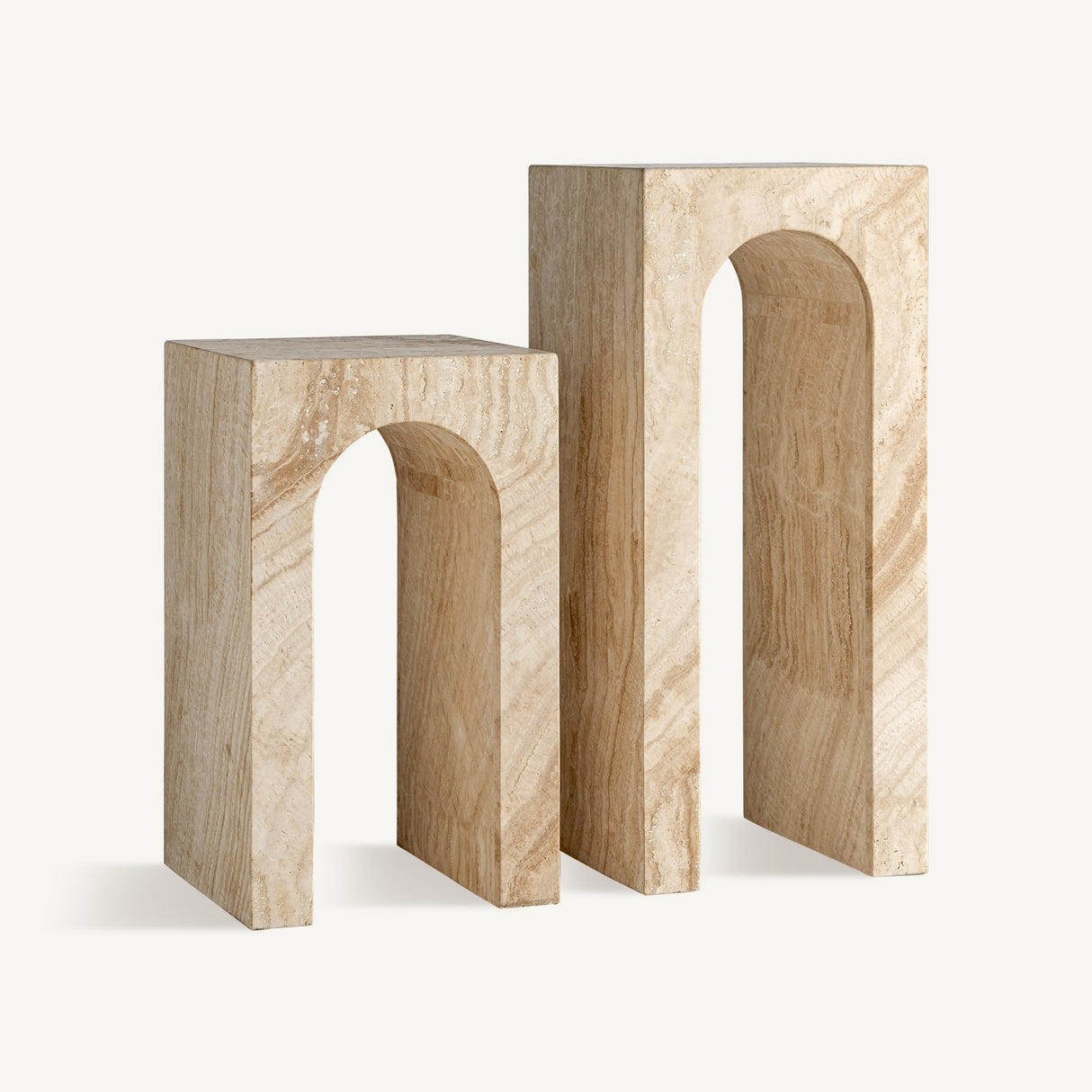 Modern European furniture - Travertine Arc Side Table - www.oroa.com | Oroa.com