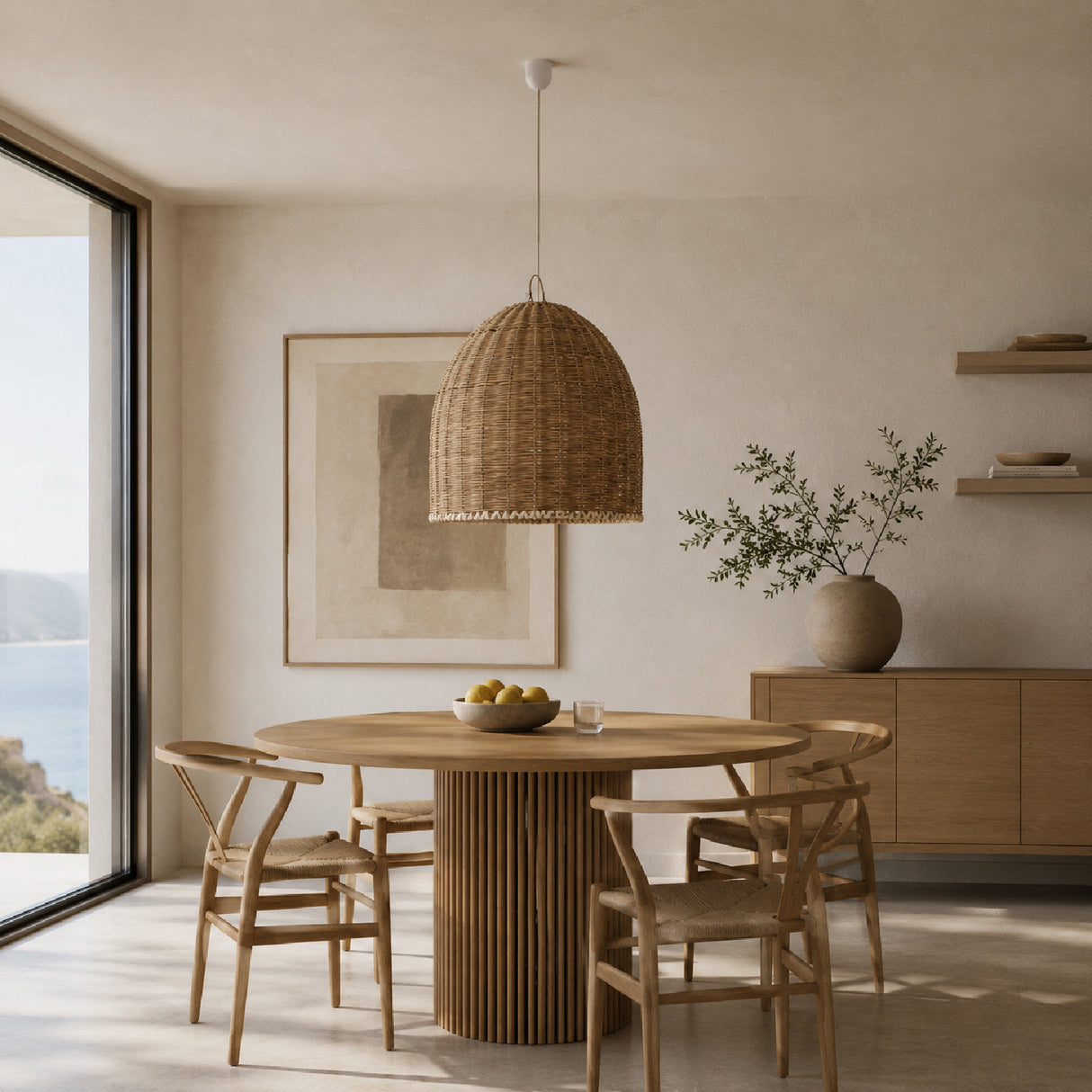 Woven Brown Rattan Pendant Lamp | Oroa.com