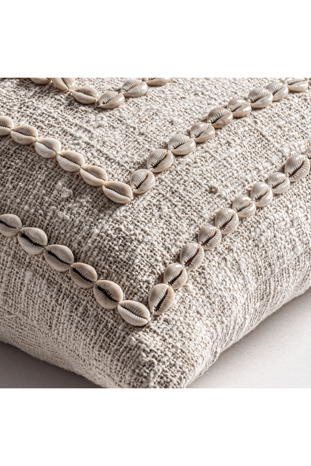 Seashell Studded Cotton Cushion | Oroa.com