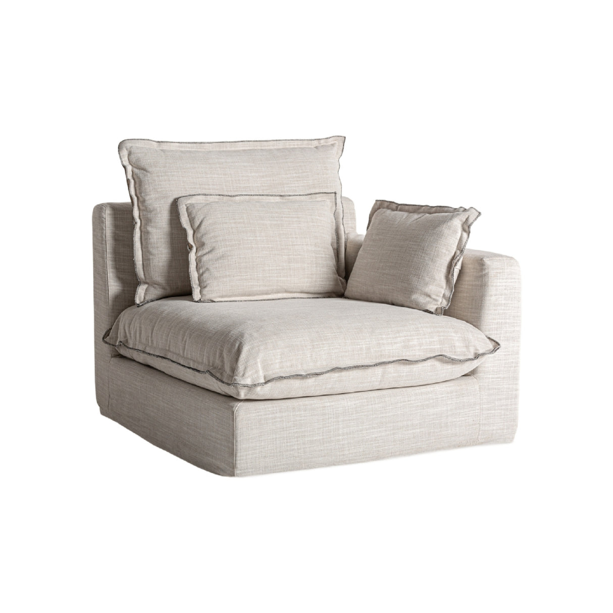 Modern European furniture - White Right Corner Modular Sofa - www.oroa.com | Oroa.com