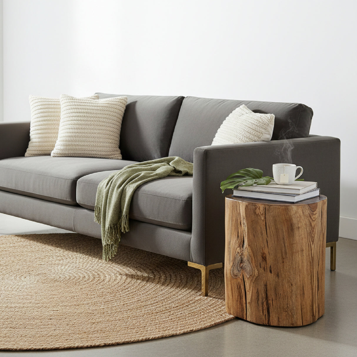 Natural Suar Wood Side Table | Oroa.com
