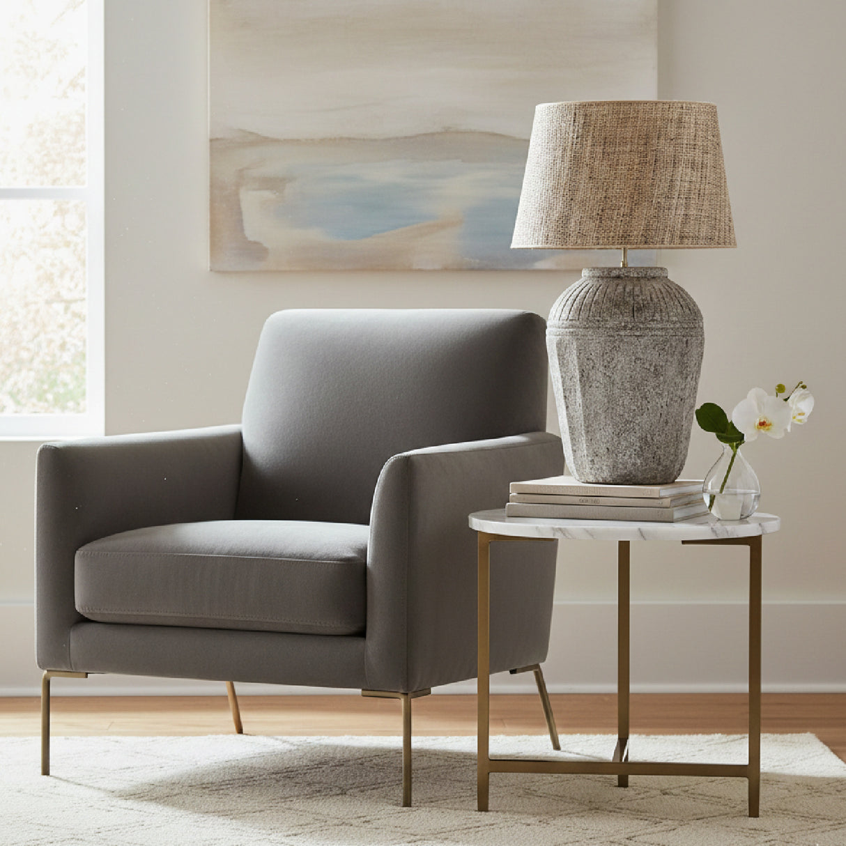 Aged Gray Ceramic Table Lamp | Oroa.com