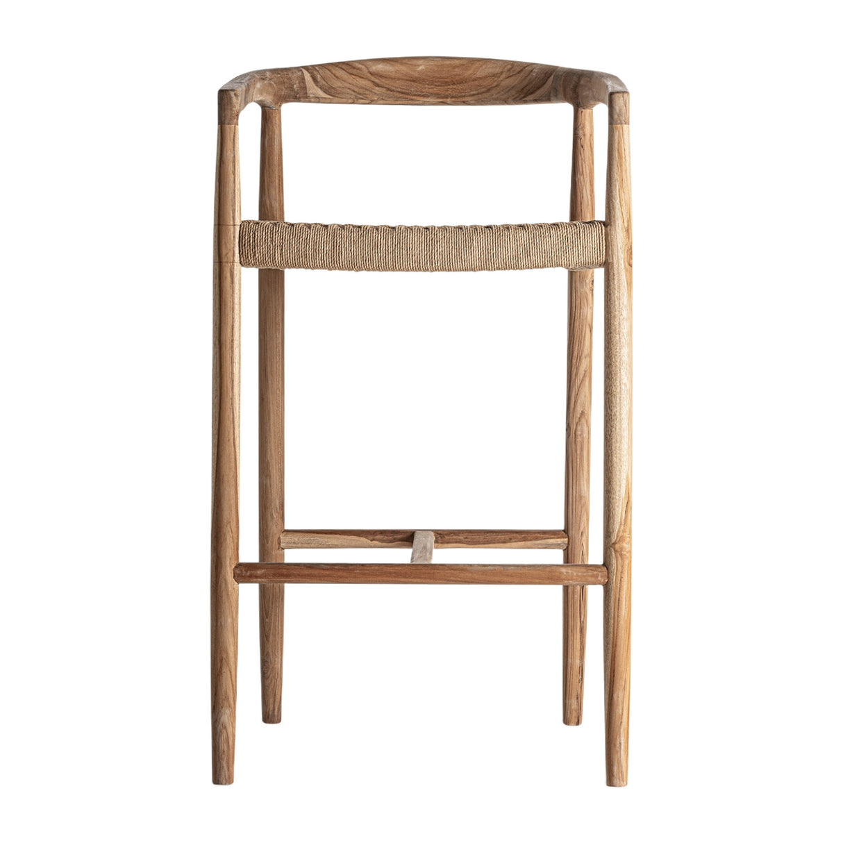 Modern European furniture - Brown Teak Curved Counter Stool - www.oroa.com | Oroa.com