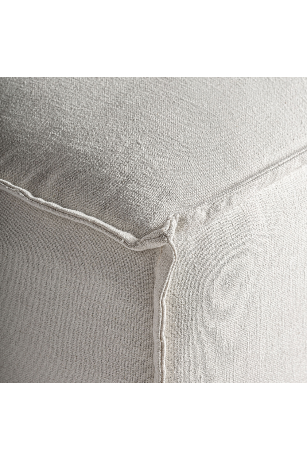 White Linen Right Corner Sofa | Oroa.com