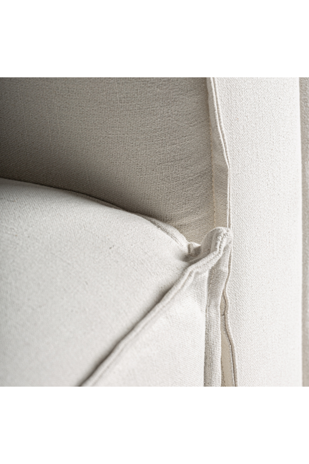 White Linen Right Corner Sofa | Oroa.com