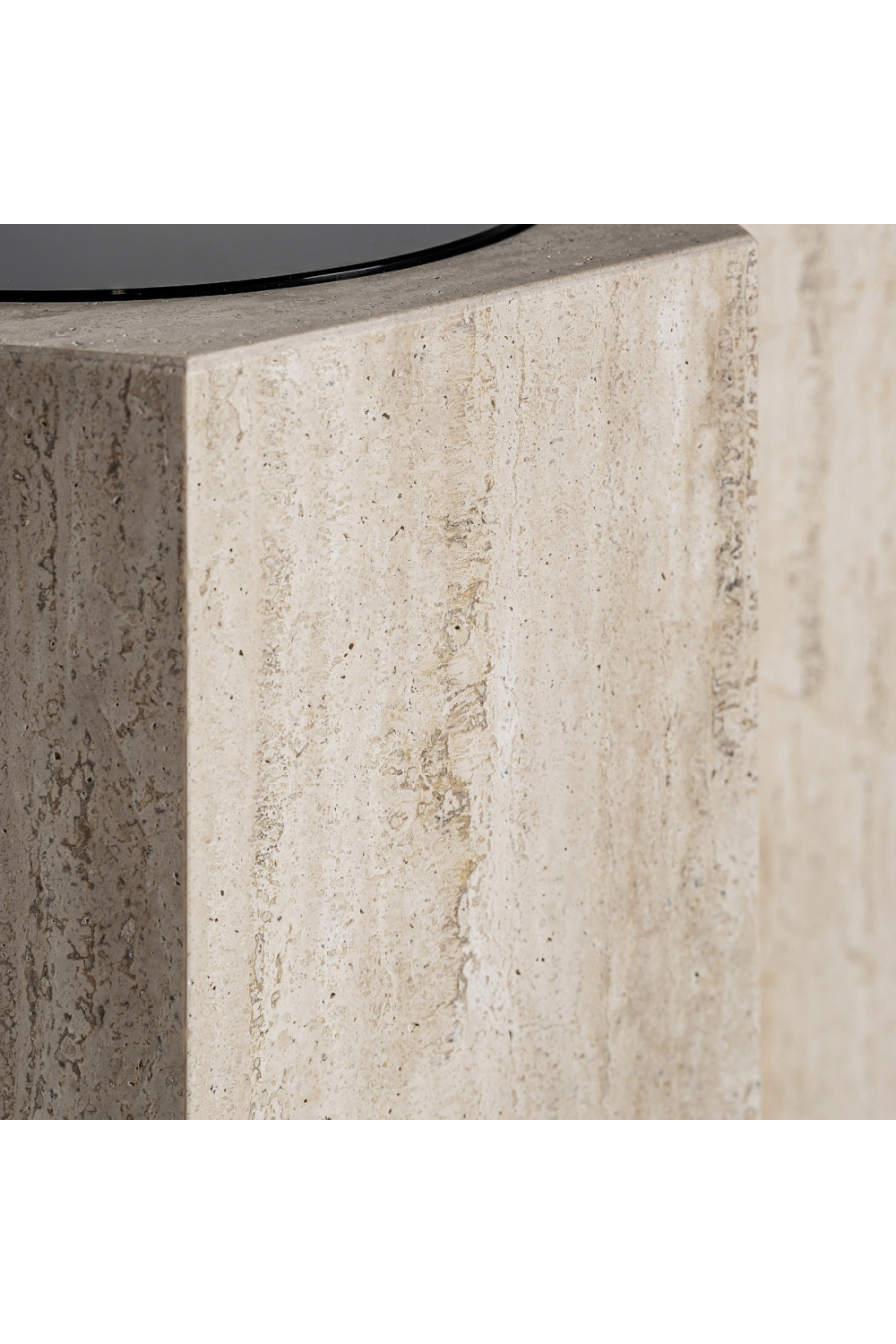 Triple Hexagon Travertine Side Table | Oroa.com