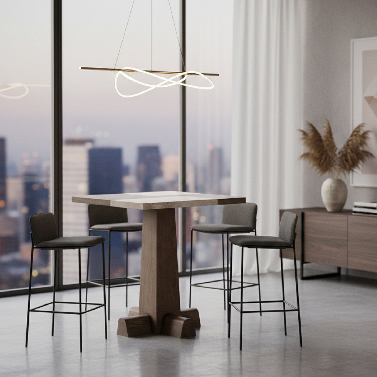 Brown Oak Bar Table | Oroa.com