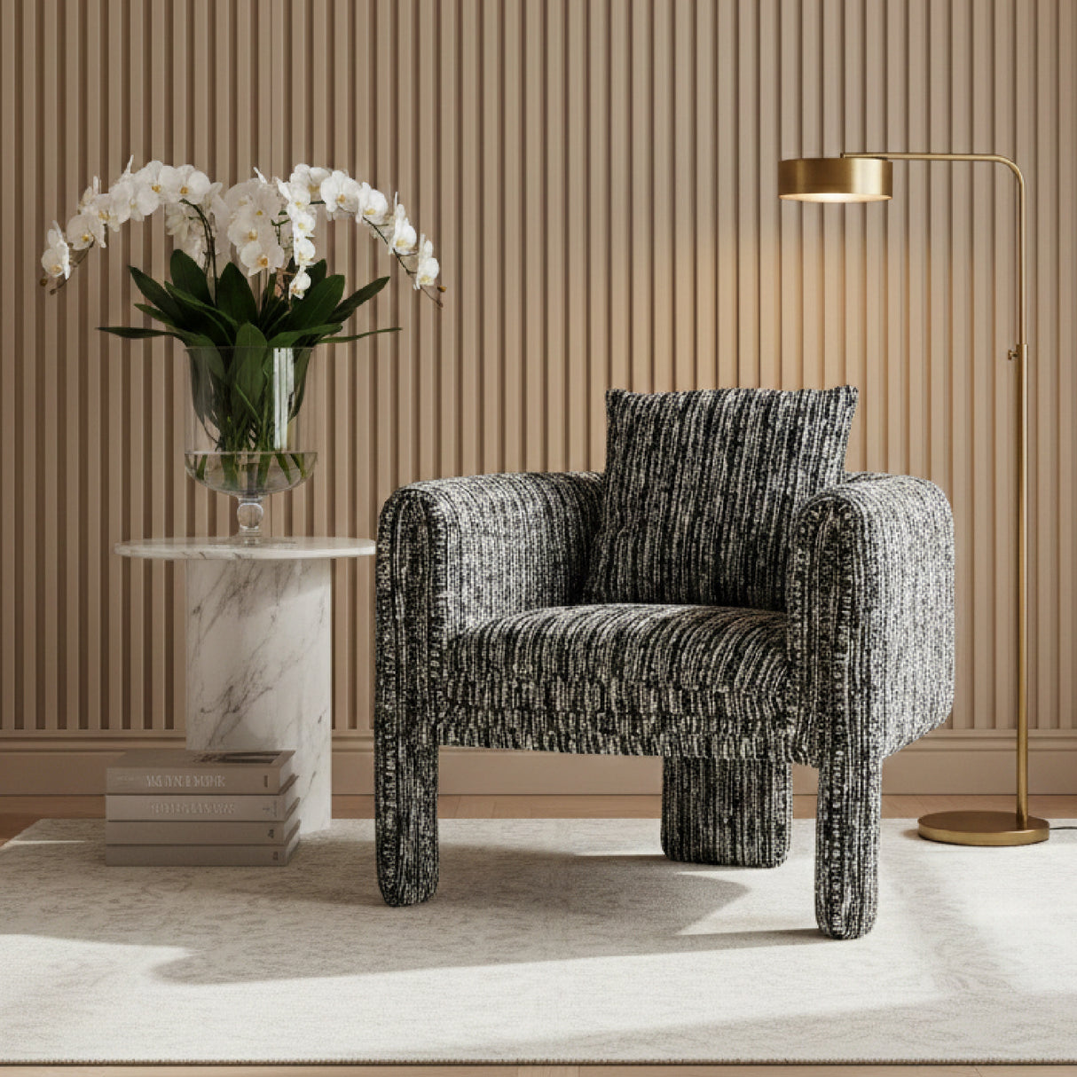 Marbled Black Accent Armchair | Oroa.com