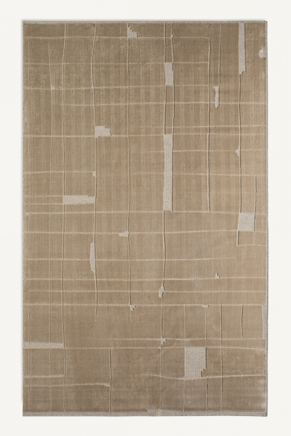 Beige Patched Area Rug 9'5" x 6'5" | Oroa.com