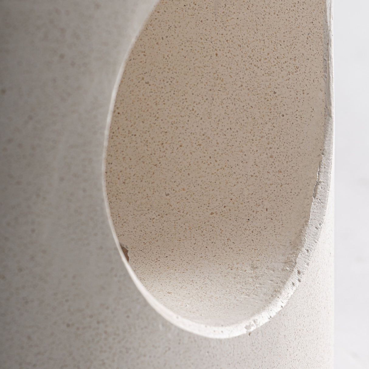 White Terrazzo Cylindrical Side Table | Oroa.com