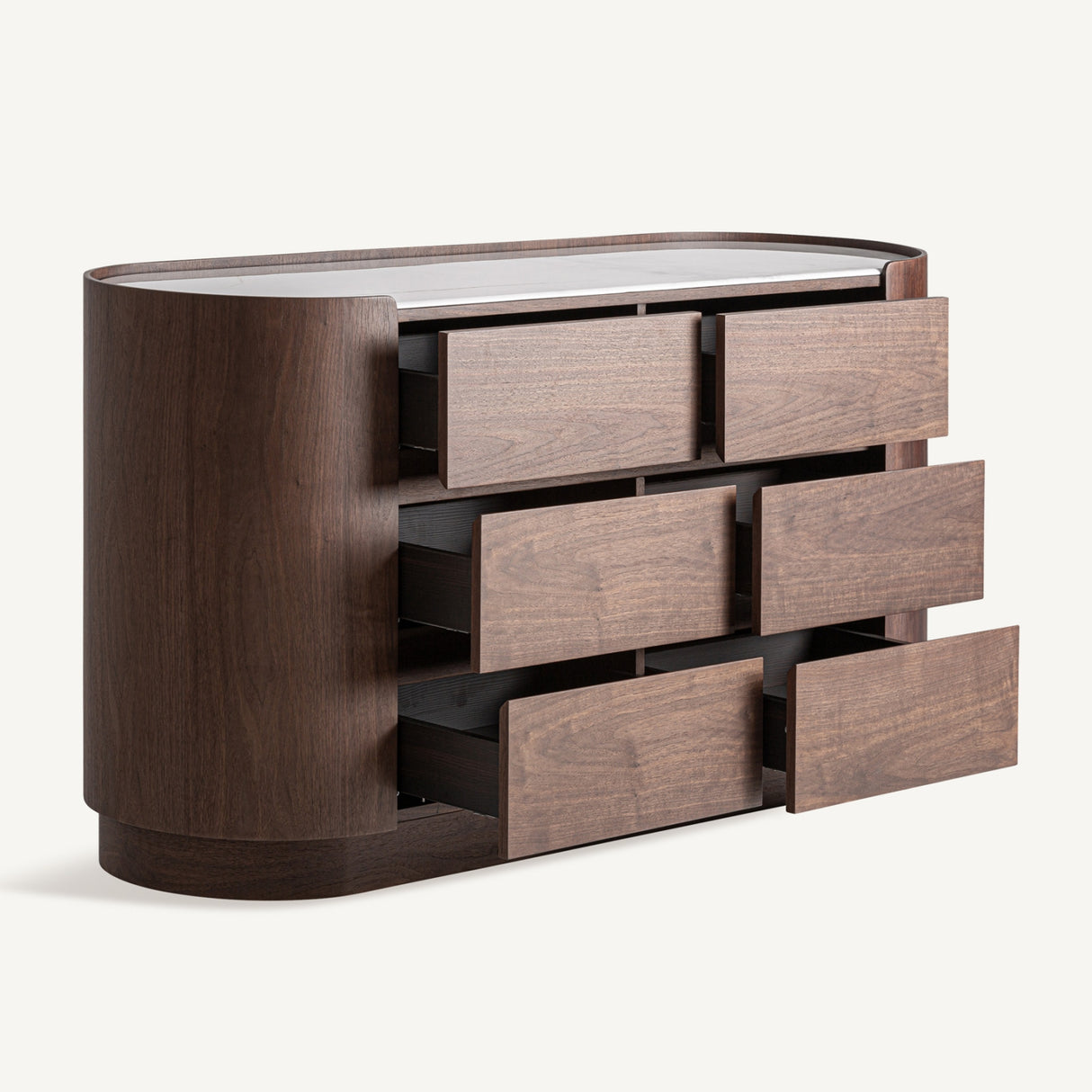 Modern European furniture - Brown Oak Veneer 6-Drawer Chest - www.oroa.com | Oroa.com