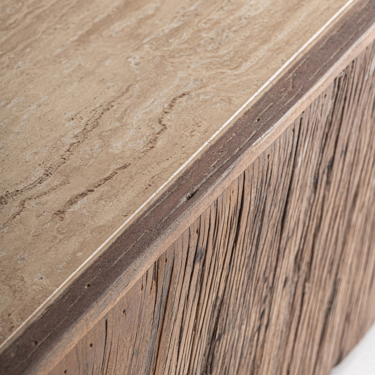 Aged Wood Travertine Coffee Table | Oroa.com