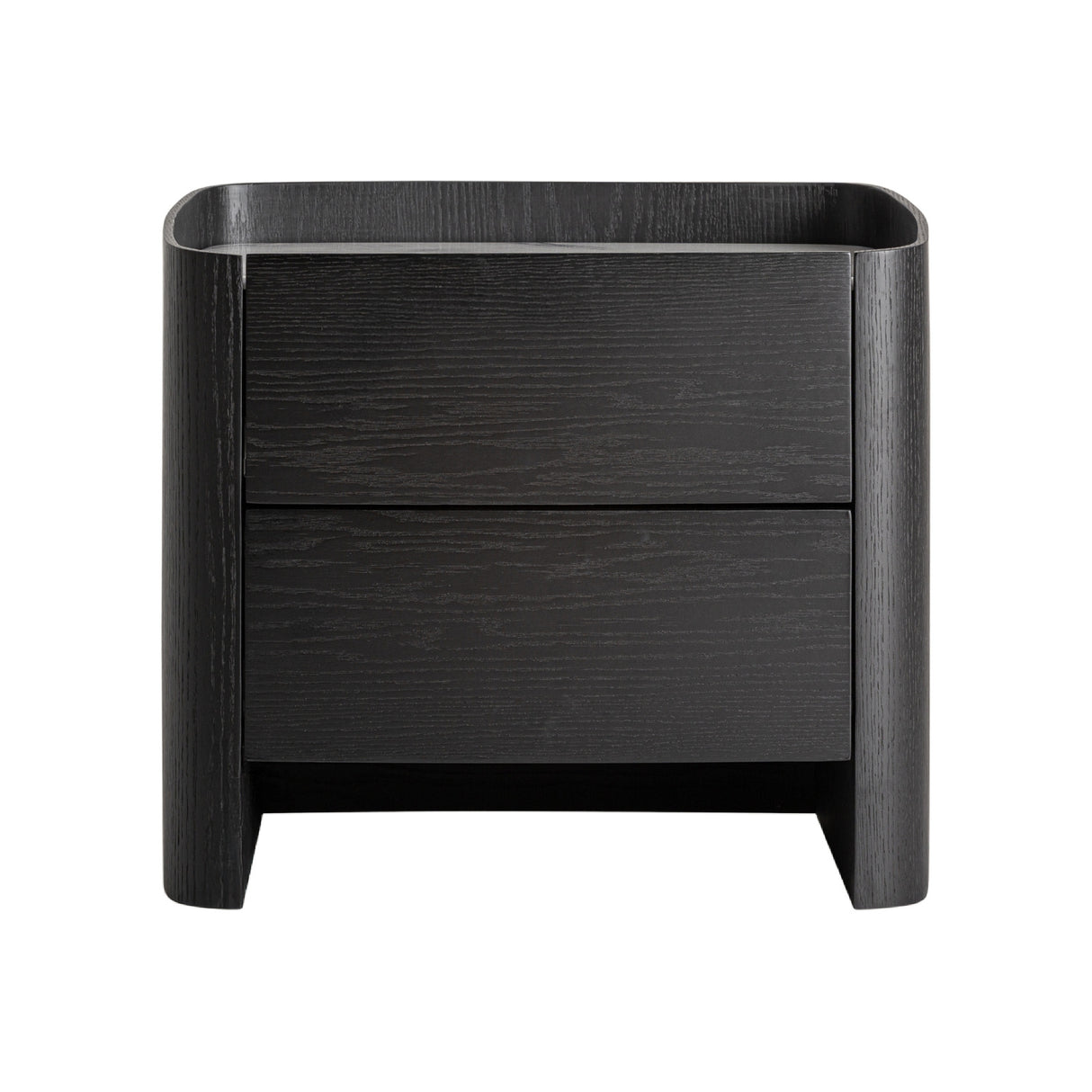 Modern European furniture - Black Oak 2-Drawer Bedside Table - www.oroa.com | Oroa.com