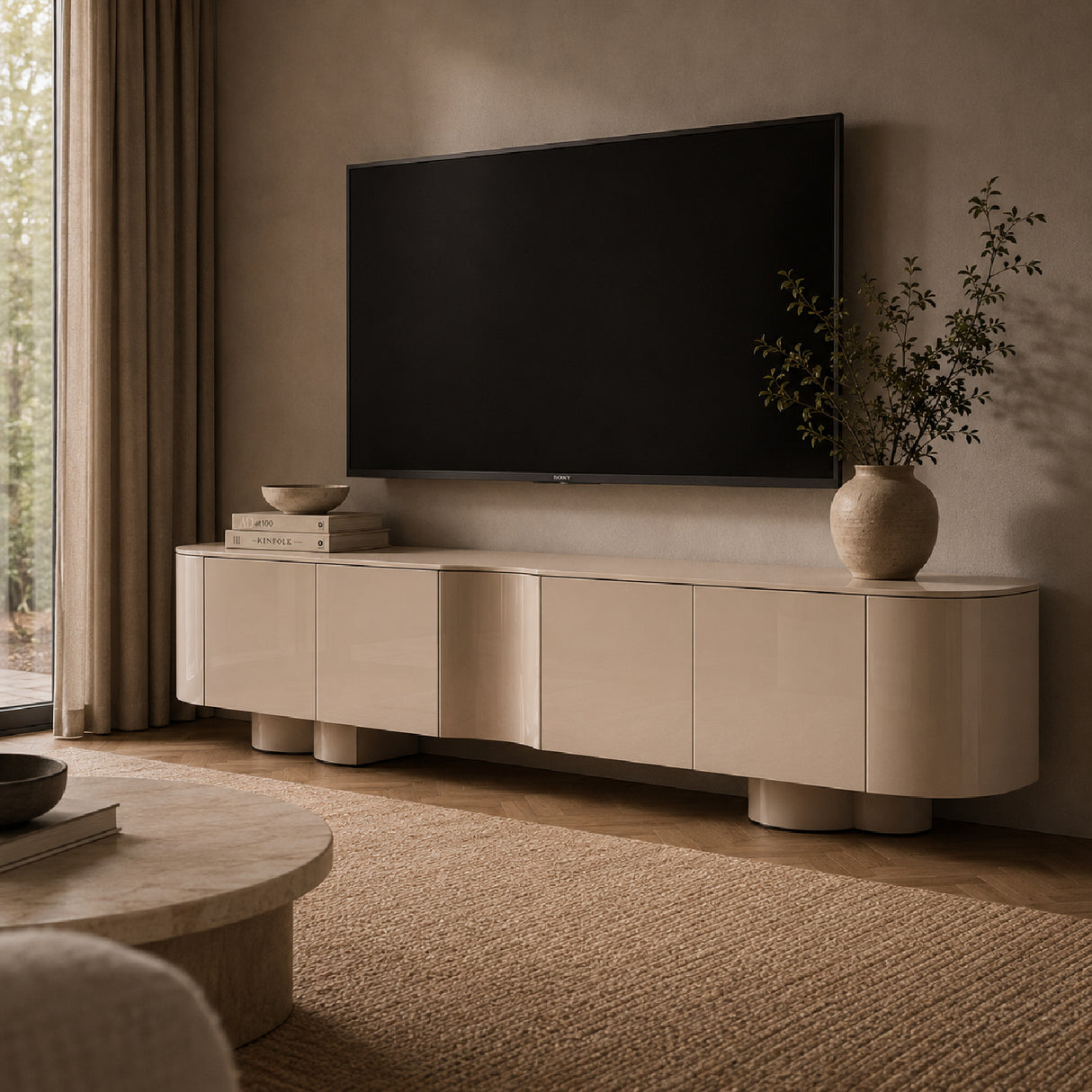 Modern European furniture - Cream Wooden TV Stand - www.oroa.com | Oroa.com