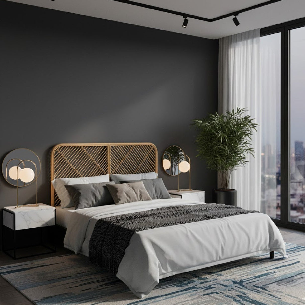 Modern European furniture - Natural Rattan Queen Size Headboard - www.oroa.com | Oroa.com