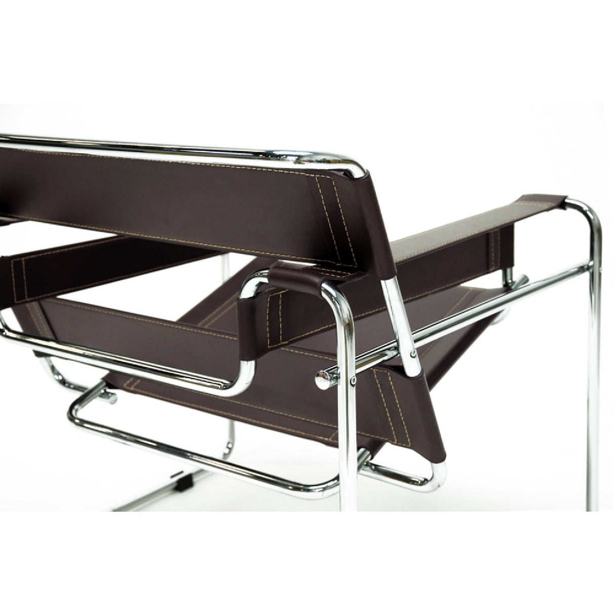 Modern European furniture - Chrome Framed Leather Inspired Accent Chair - www.oroa.com | Oroa.com