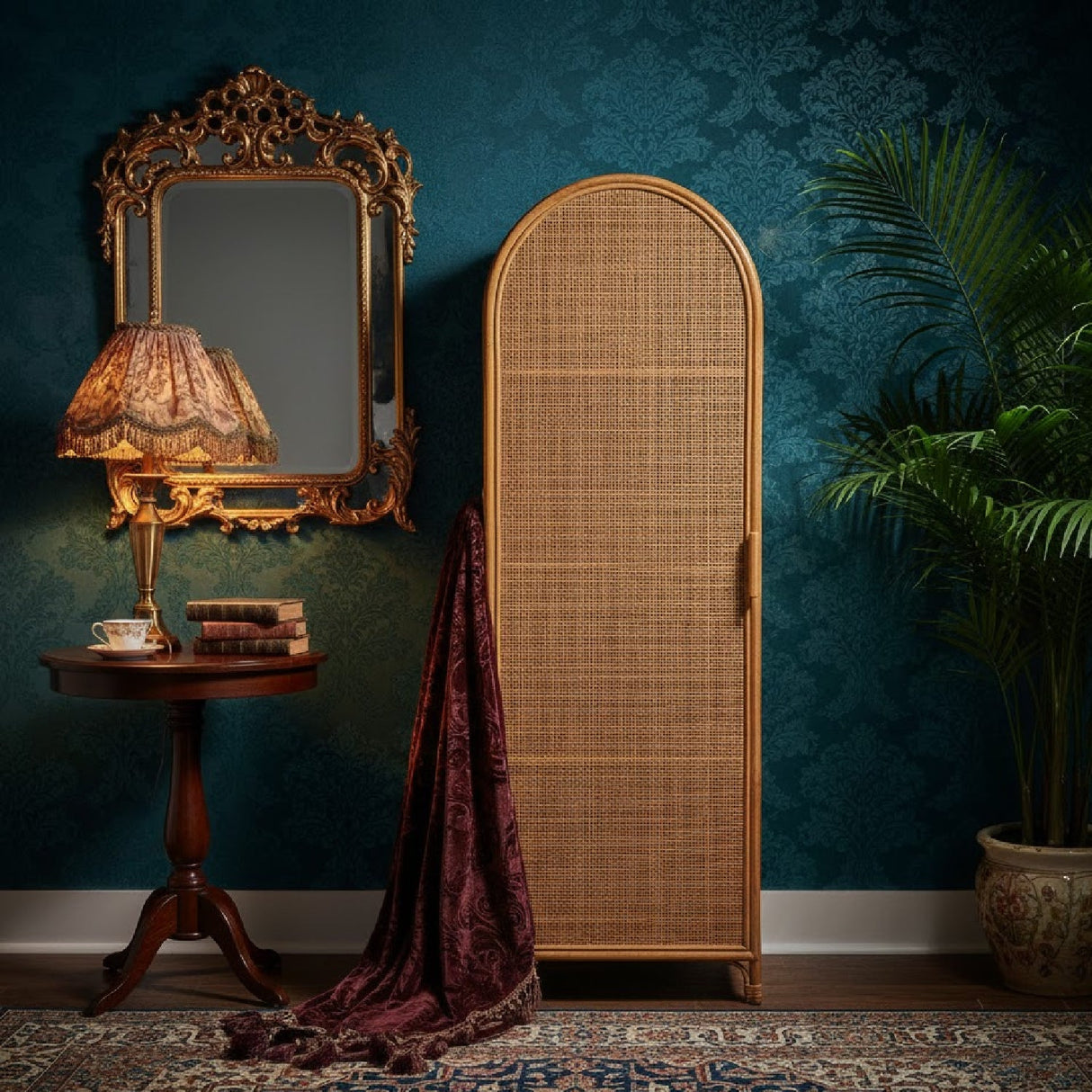 Modern European furniture - Arched Rattan Accent Cabinet - www.oroa.com | Oroa.com