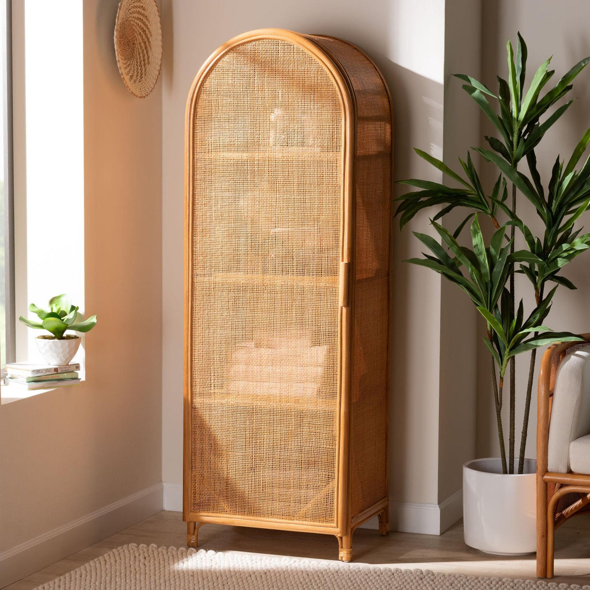 Modern European furniture - Arched Rattan Accent Cabinet - www.oroa.com | Oroa.com