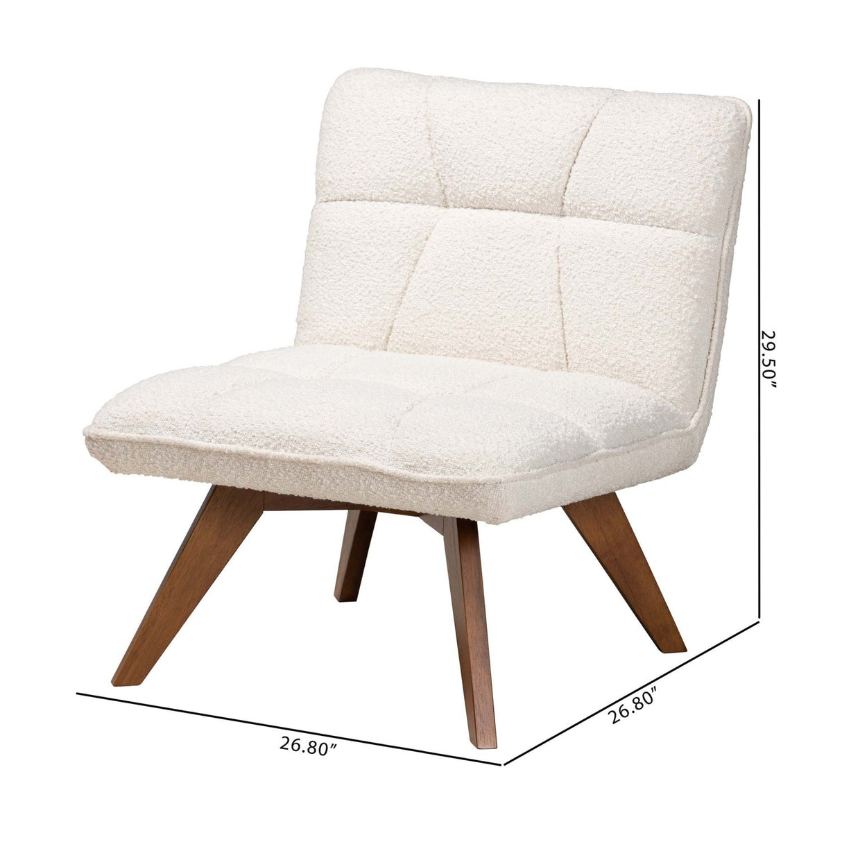 Modern European furniture - Cream Boucle Japandi Accent Chair - www.oroa.com | Oroa.com