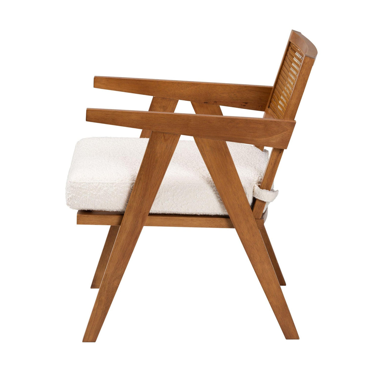 Modern European furniture - Japandi Cream Boucle Lounge Chair - www.oroa.com | Oroa.com