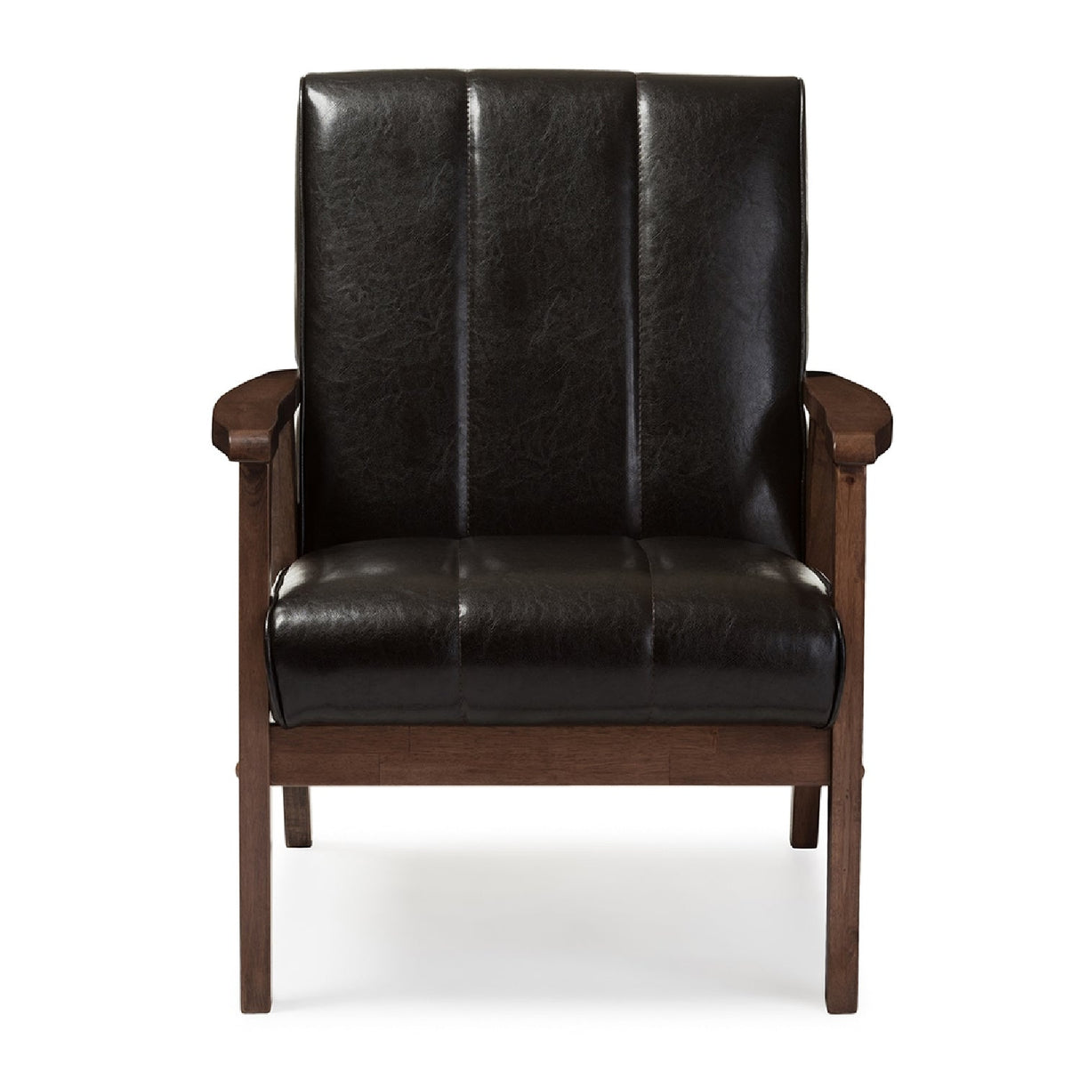 Modern European furniture - Panel Stitched Leather Inspired Lounge Chair - www.oroa.com | Oroa.com