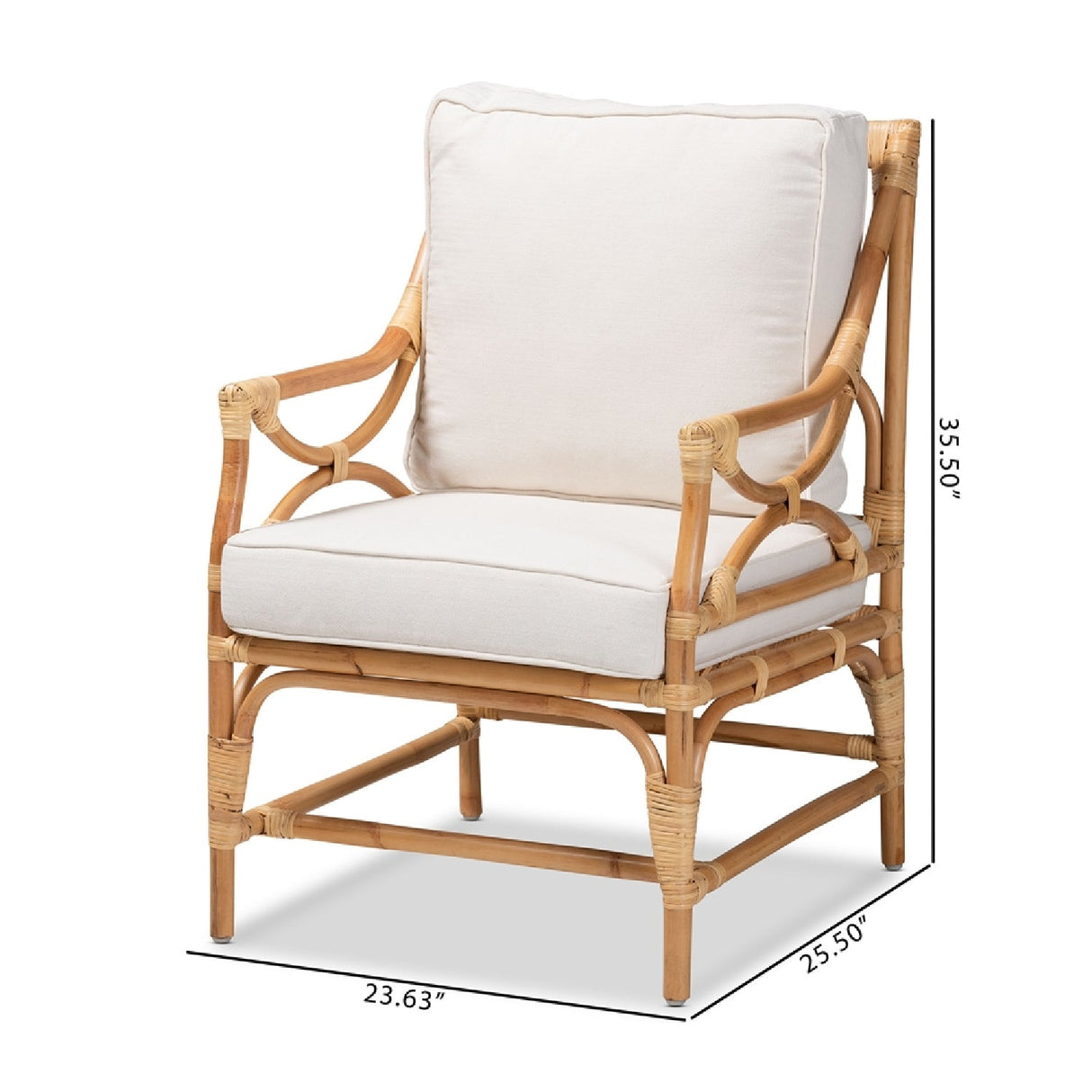 Modern European furniture - White Padded Rattan Accent Chair - www.oroa.com | Oroa.com
