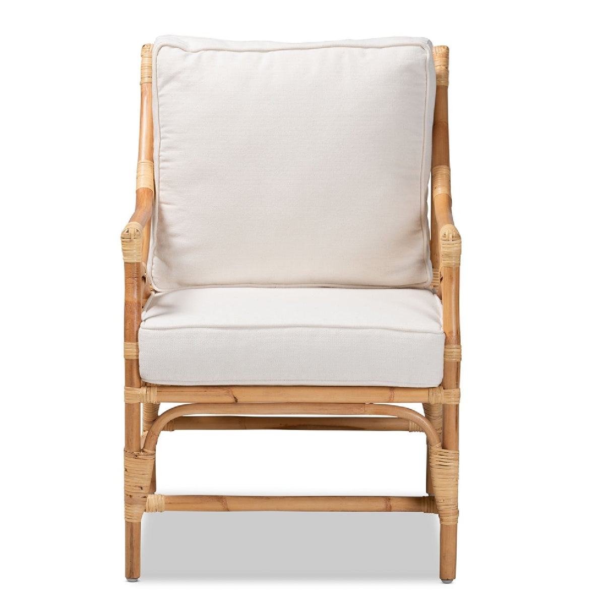 Modern European furniture - White Padded Rattan Accent Chair - www.oroa.com | Oroa.com