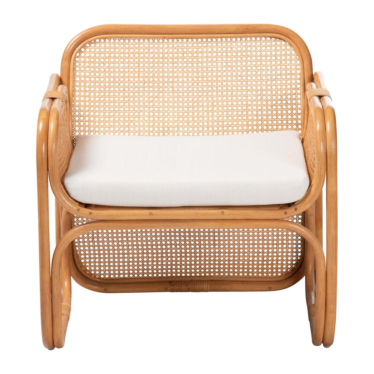 Modern European furniture - Rattan Cane Cushioned Lounge Chair - www.oroa.com | Oroa.com
