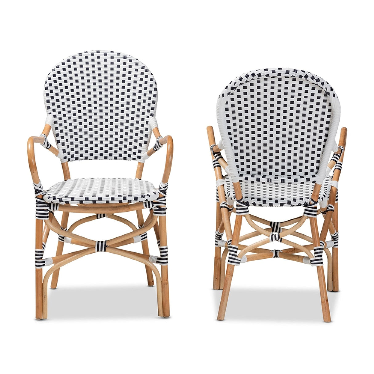 Contract furniture - Indoor Outdoor Two Toned Weaving Bistro Chairs 2 - www.oroatrade.com | Oroa.com