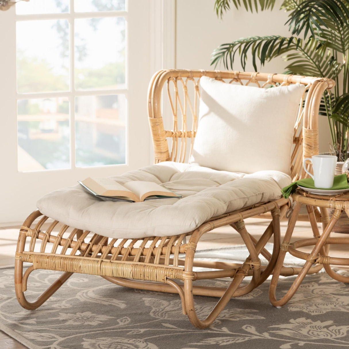 Modern European furniture - Brown Rattan Chaise Lounge - www.oroa.com | Oroa.com