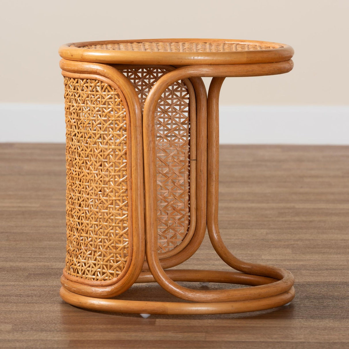 Modern European furniture - Woven Rattan Round End Table - www.oroa.com | Oroa.com