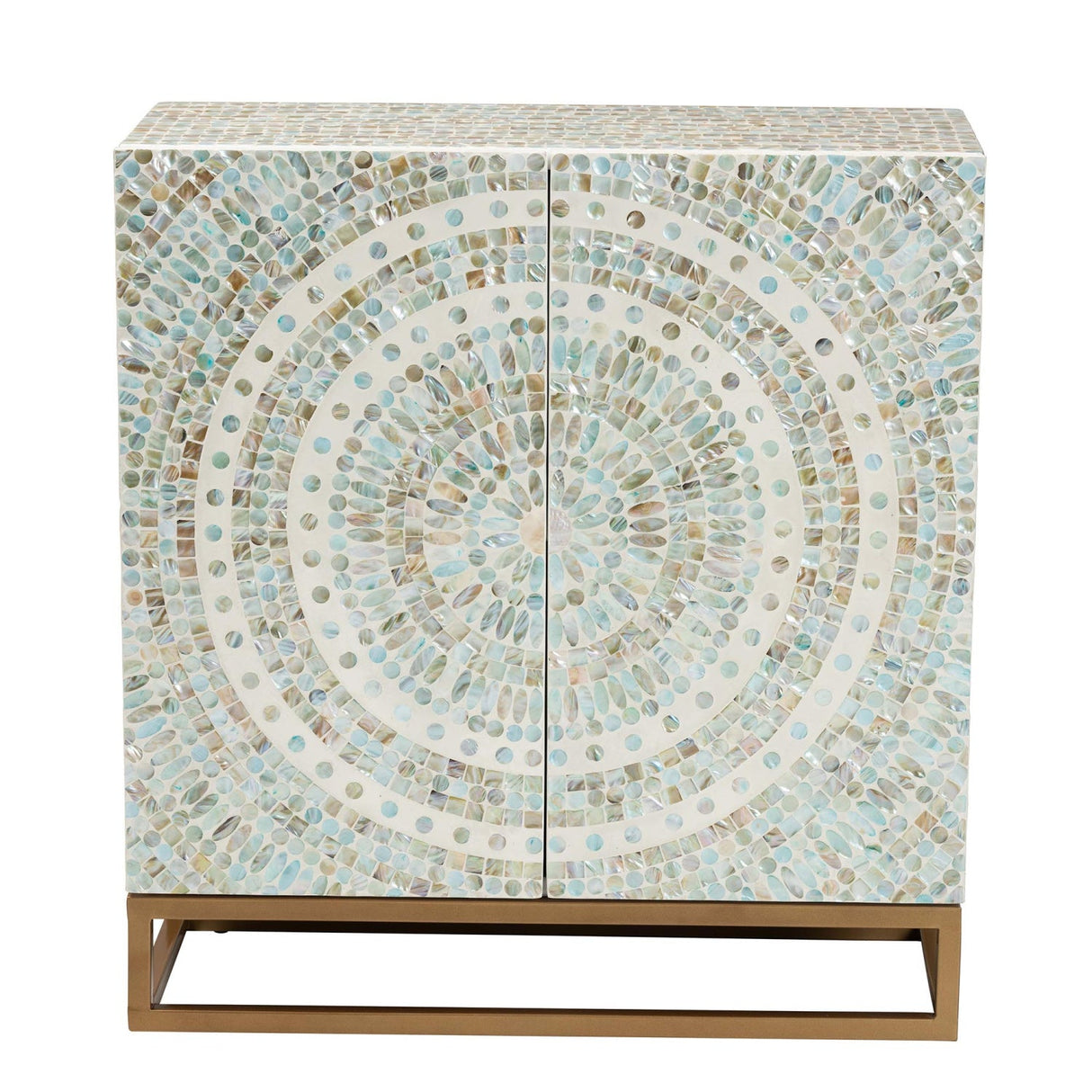 Modern European furniture - Multicolored Mother Of Pearl Cabinet - www.oroa.com | Oroa.com