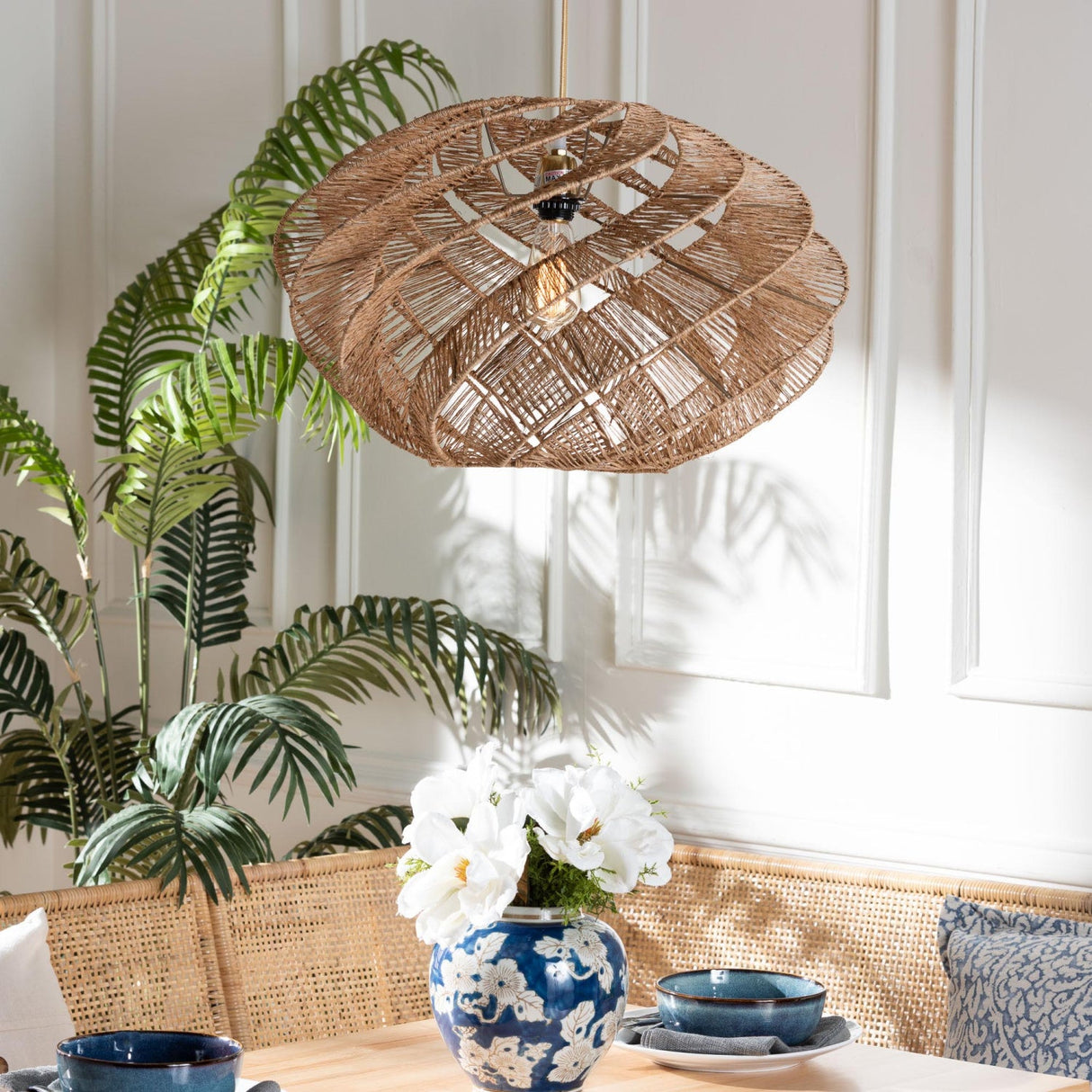 Modern European furniture - Jute Spiral Pendant Lamp - www.oroa.com | Oroa.com