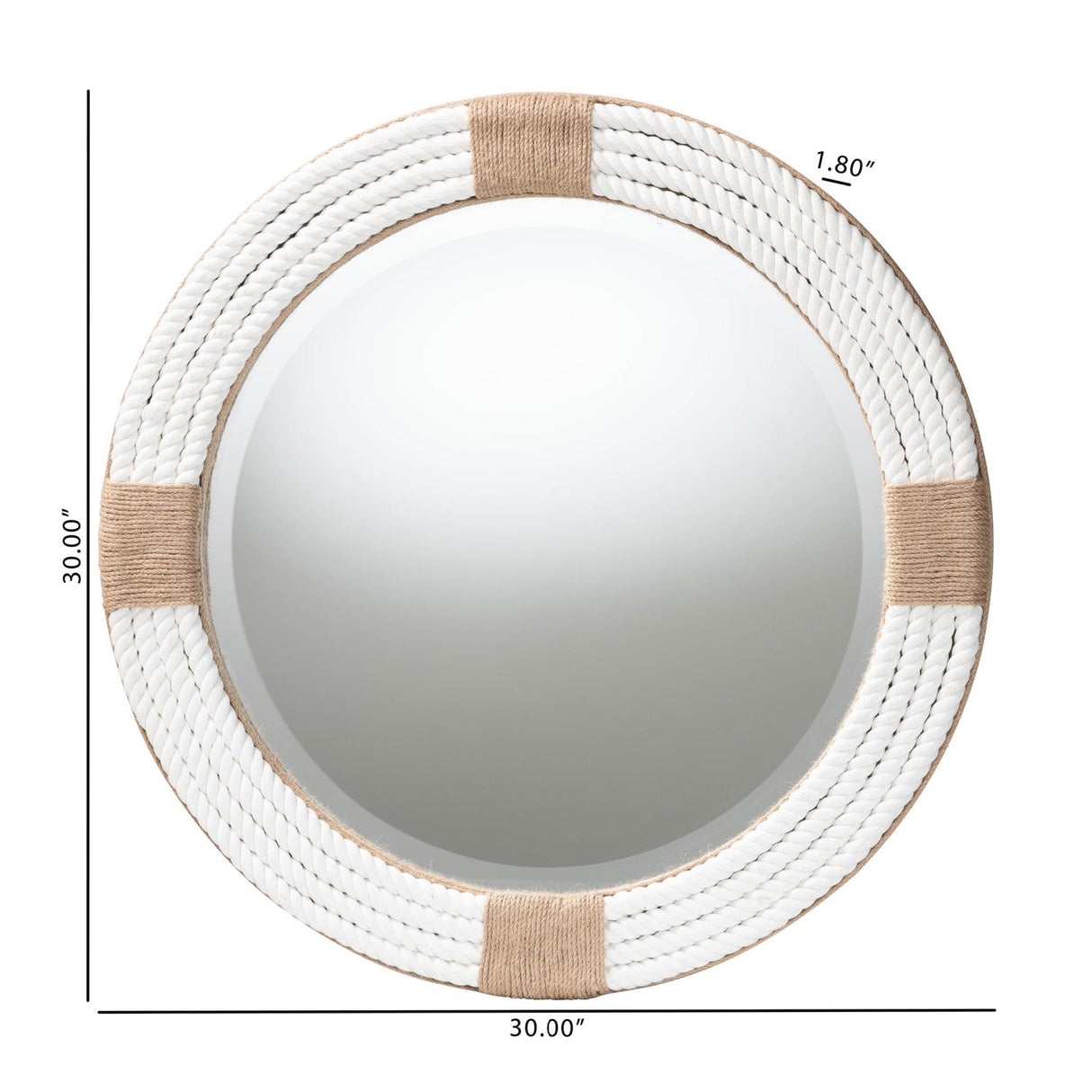 Modern European furniture - White Woven Round Mirror - www.oroa.com | Oroa.com
