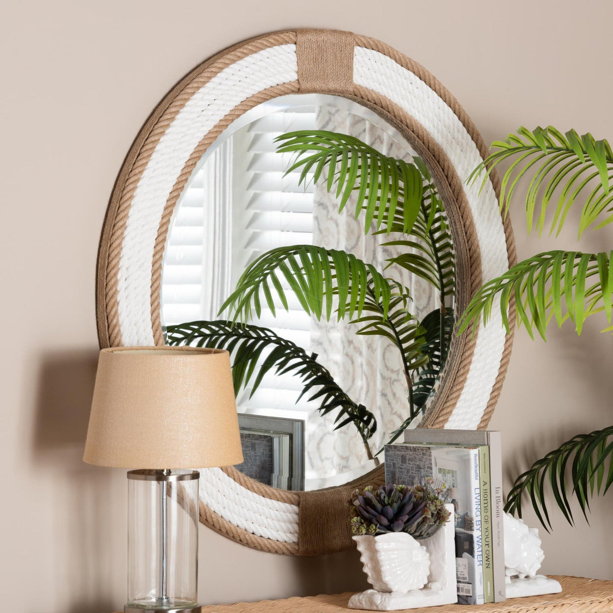 Modern European furniture - Round Woven Jute Mirror - www.oroa.com | Oroa.com