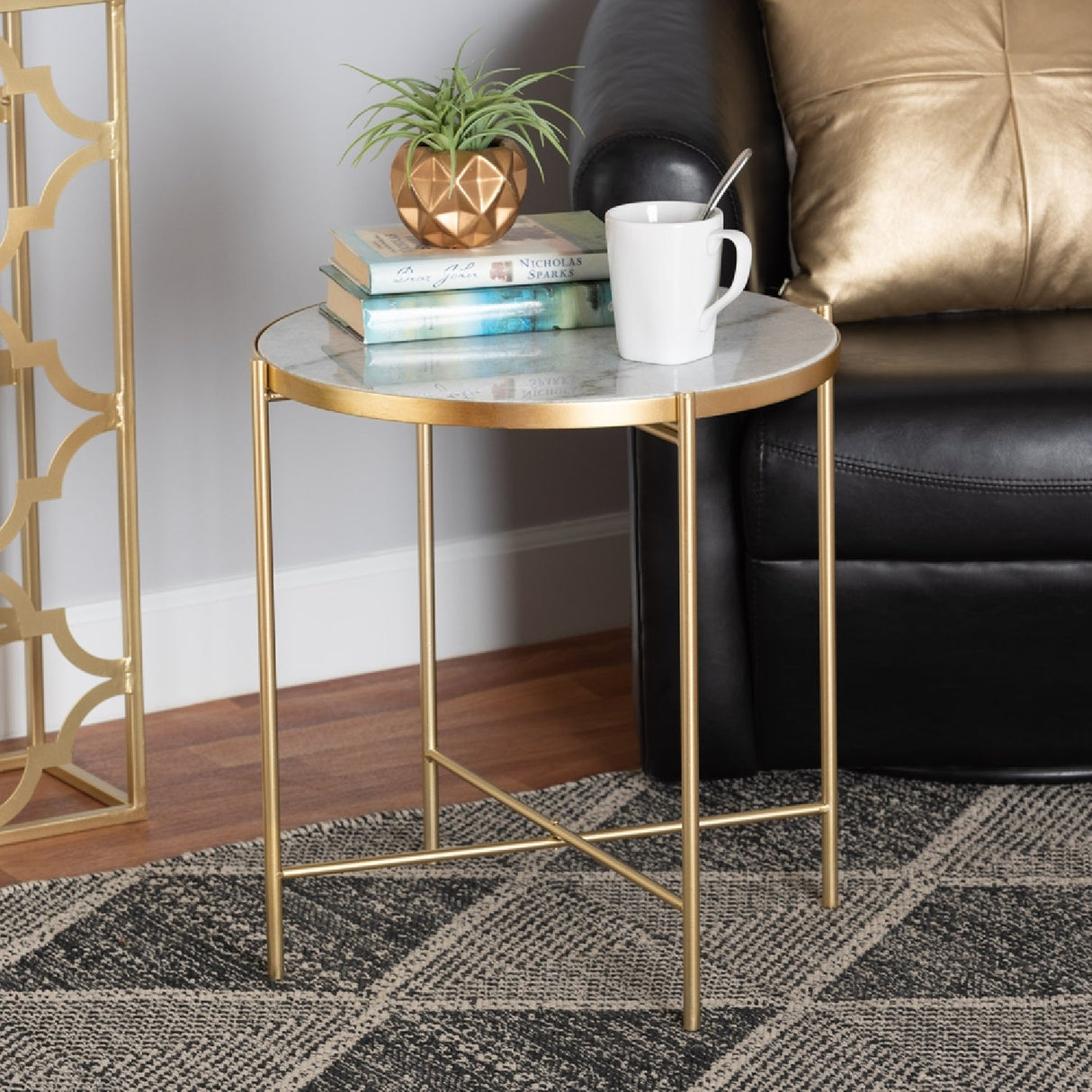Modern European furniture - Round Marble End Table - www.oroa.com | Oroa.com