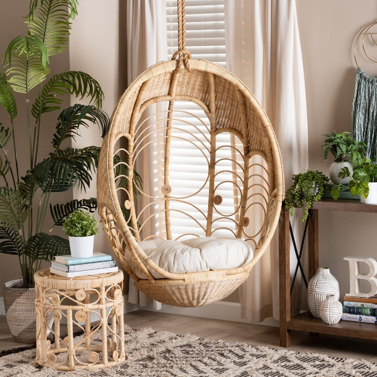 Modern European furniture - Woven Indoor Semi Outdooor Rattan Hanging Chair - www.oroa.com | Oroa.com
