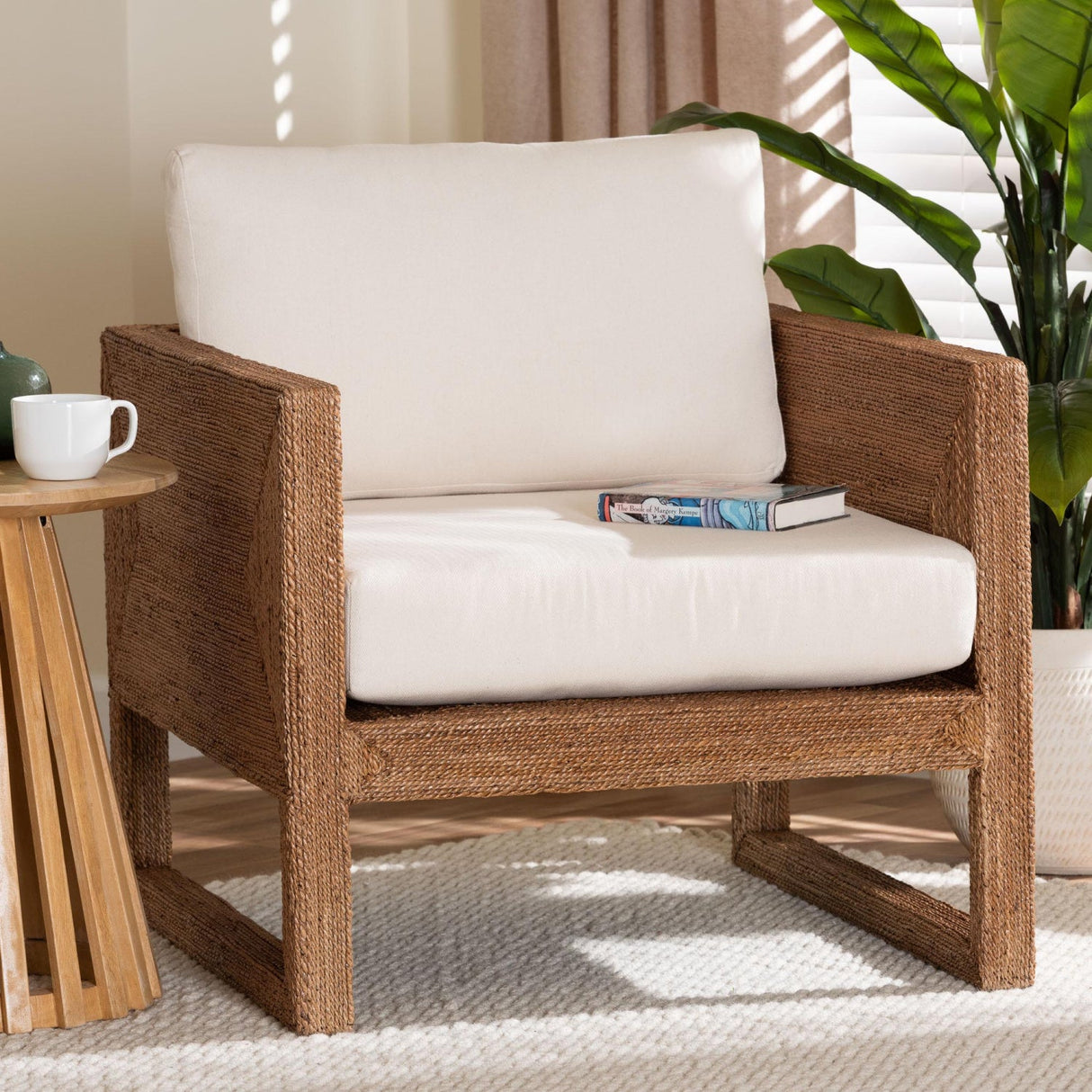 Modern European furniture - Bleached Seagrass Accent Chair - www.oroa.com | Oroa.com