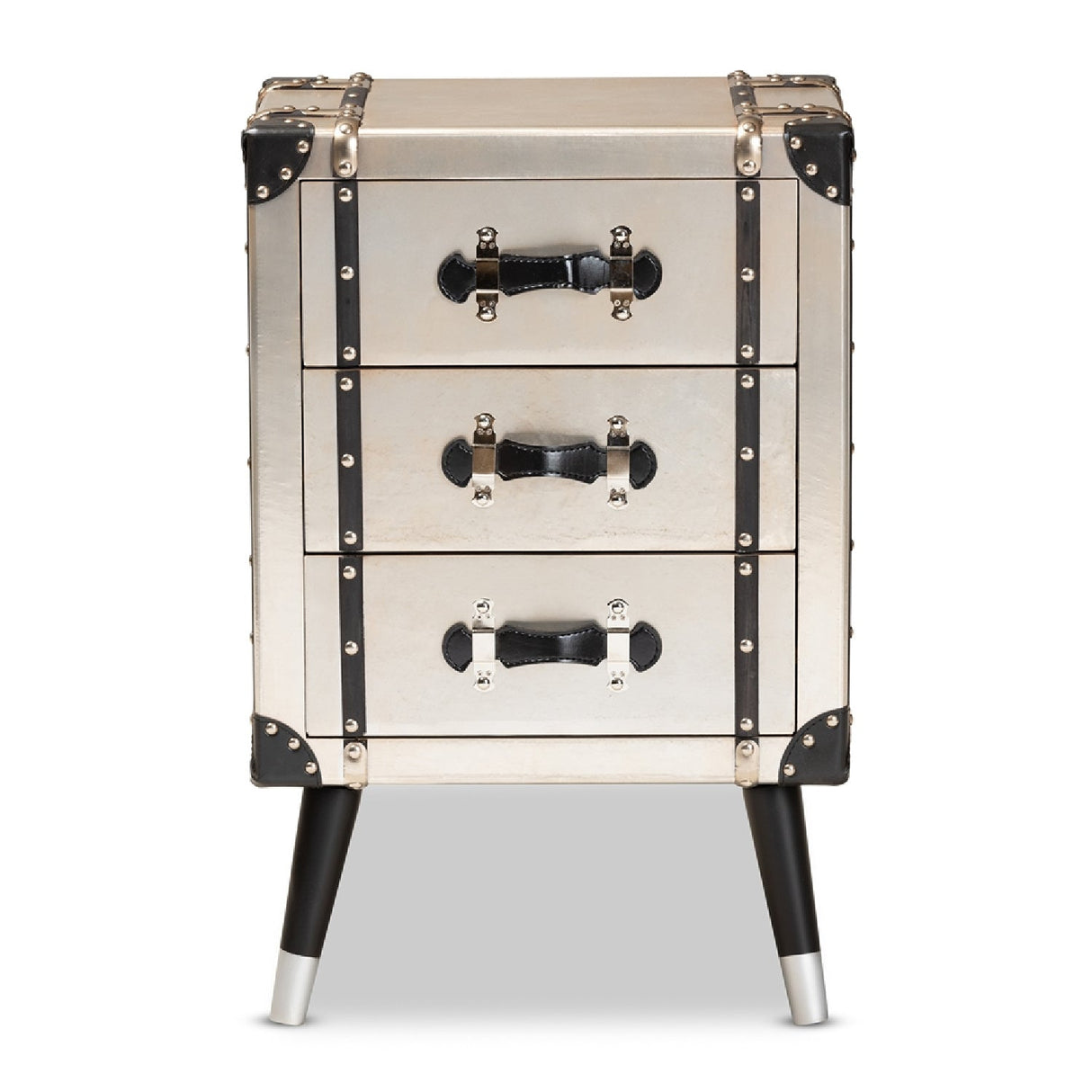 Modern European furniture - Silver Trunk Inspired Vintage End Table - www.oroa.com | Oroa.com