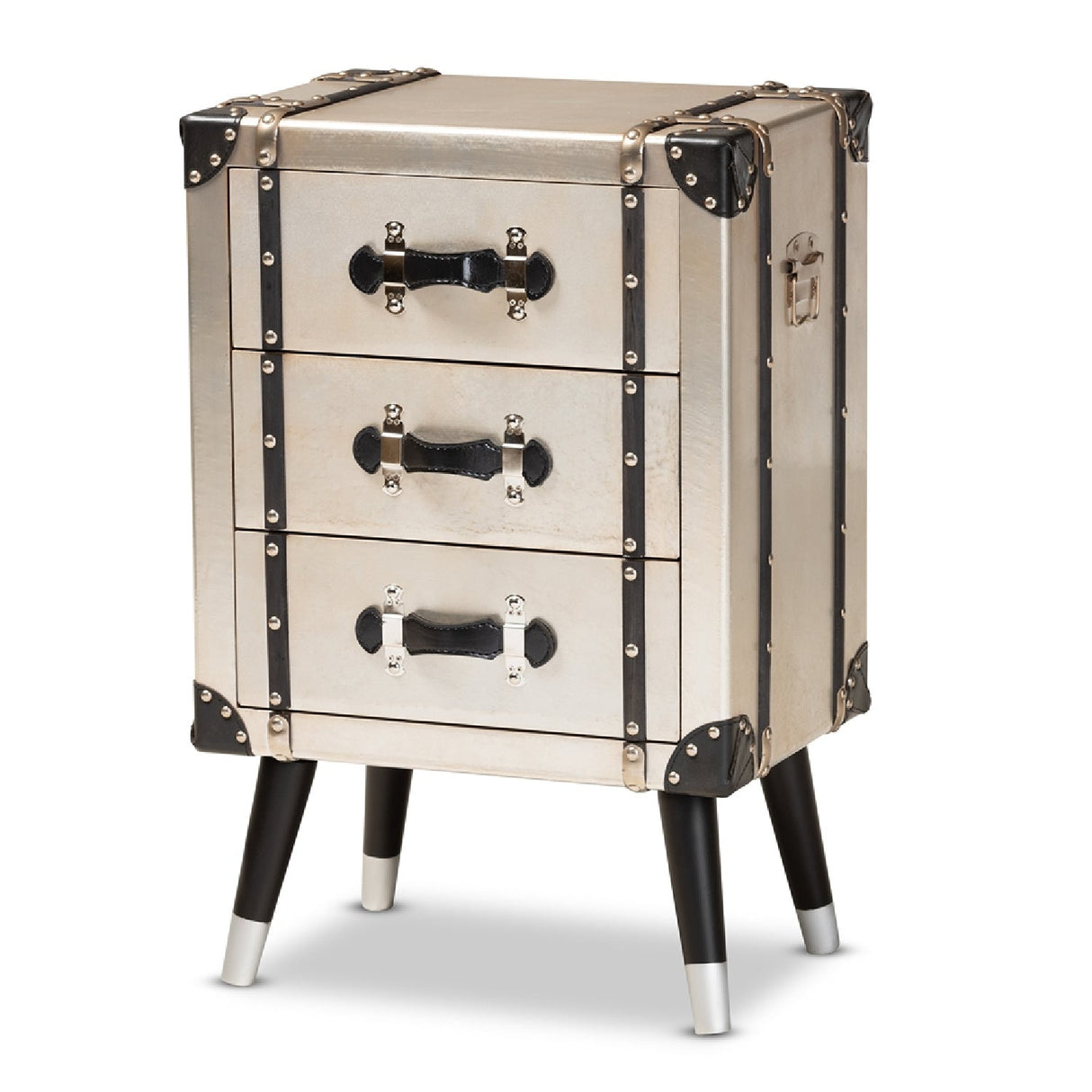 Modern European furniture - Silver Trunk Inspired Vintage End Table - www.oroa.com | Oroa.com