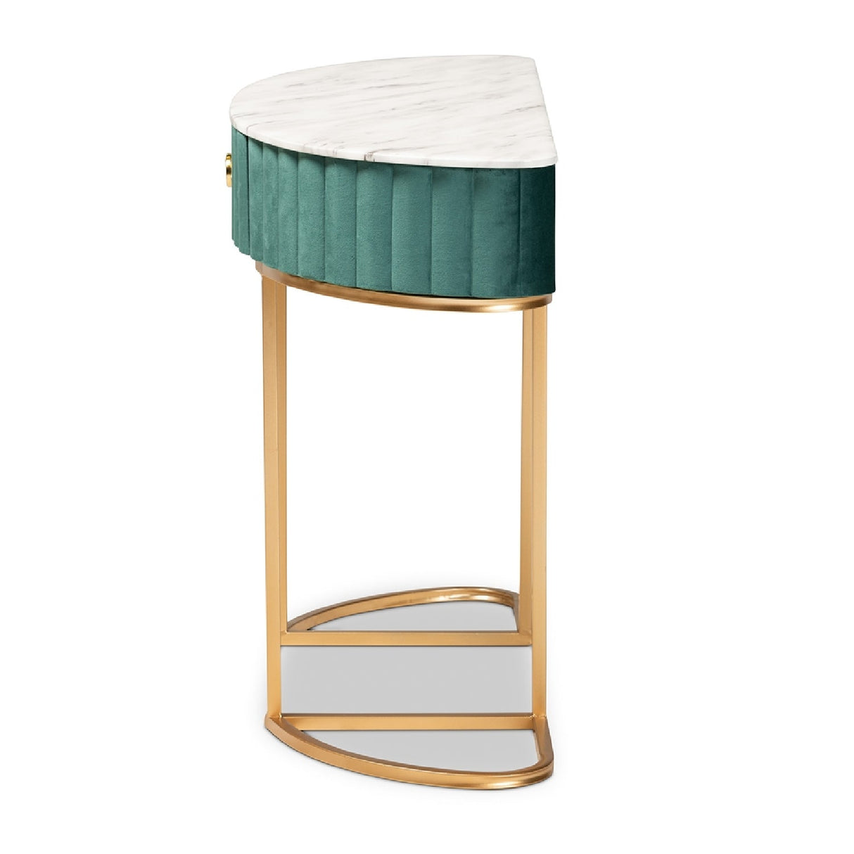 Modern European furniture - Green Velvet 1 Drawer Console Table - www.oroa.com | Oroa.com